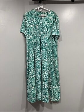 Via Sant Andrea vintage green & white floral dress